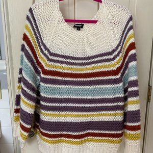 Express Multi-Colored Oversized Striped Sweater